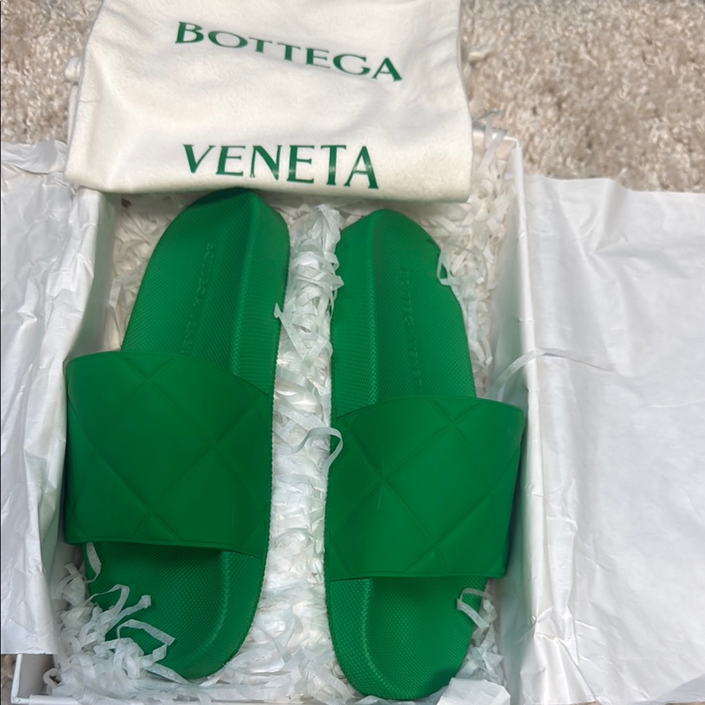 Bold Green Slide Sandals
